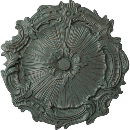 Ekena Millwork Plymouth Ceiling Medallion (Fits Canopies up to 1 5/8"), 16 3/4"OD x 1 3/8"P, Cloud Burst Crackle CM16PLCBC